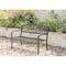 Gardenised Steel Outdoor Patio Garden Park Seating Bench with Cast Iron Welcome Backrest, Front Porch Yard Bench Lawn Decor QI003709 - alternate 2